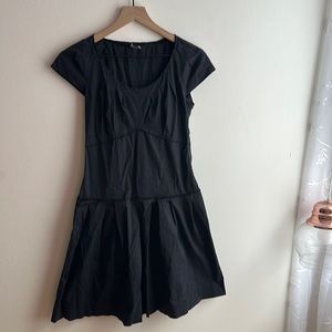 miumiu black pleated dress a line size 38 2006 designer